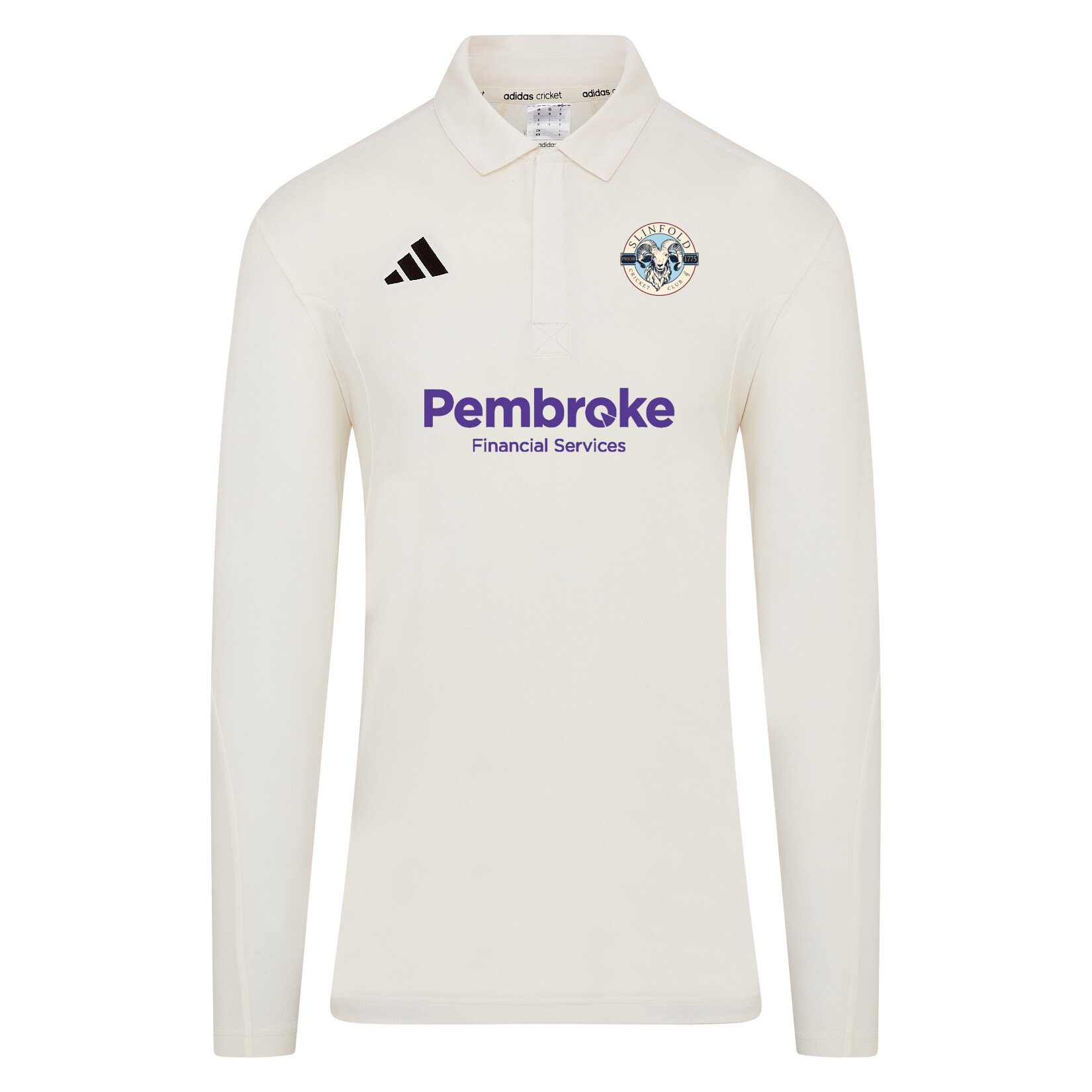 adidas-SS Elite Long-Sleeve Polo Shirt - Ivory/White