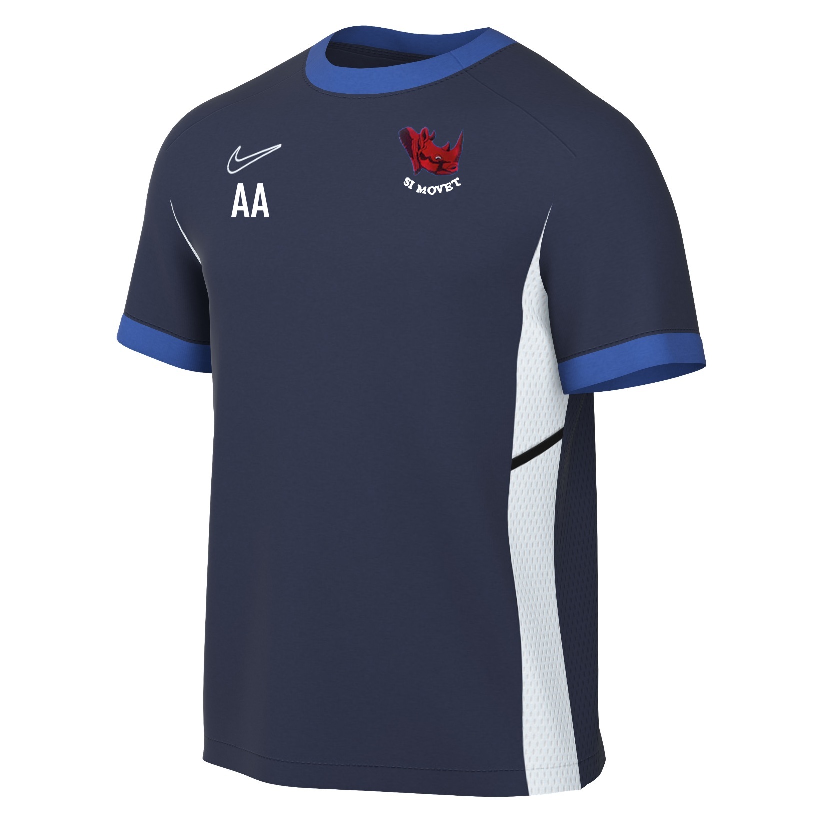 Nike Academy 25 Short-Sleeve Training Top - Obsidian/Royal Blue/White