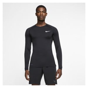 Nike Pro Tight Fit Long-Sleeve Top Black-White