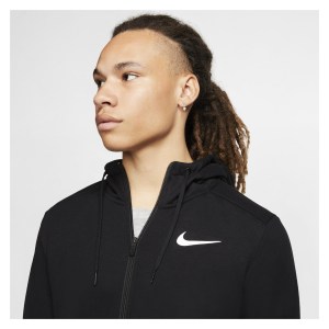 Nike Dri-FIT Full-Zip Training Hoodie Black-White