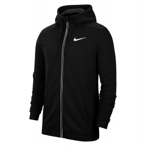 Nike Dri-FIT Full-Zip Training Hoodie Black-White