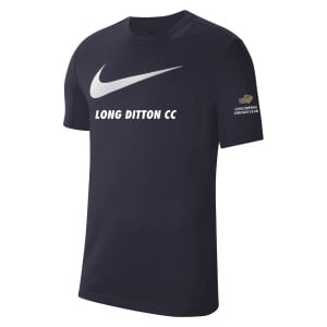 Nike Team Club 20 Swoosh Tee (M) Obsidian-White