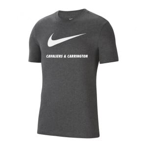 Nike Team Club 20 Swoosh Tee (M) Charcoal Heather-White