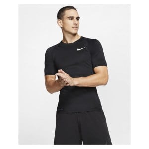 Nike Tight-Fit Short-Sleeve Top Black-White