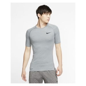 Nike Tight-Fit Short-Sleeve Top Smoke Grey-Light Smoke Grey-Black