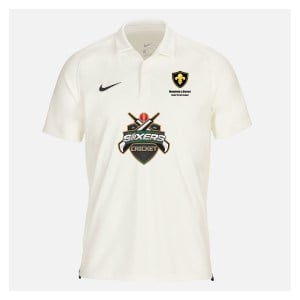 Zelus-Nike Cricket Short Sleeve Game Polo - Sail/Obsidian