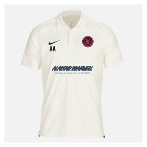 Zelus-Nike Cricket Short Sleeve Game Polo - Sail/Obsidian