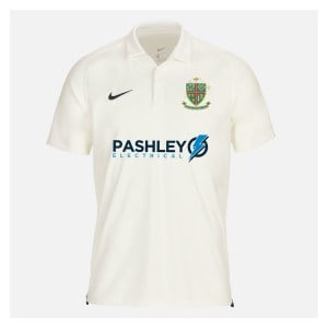 Zelus-Nike Cricket Short Sleeve Game Polo - Sail/Obsidian