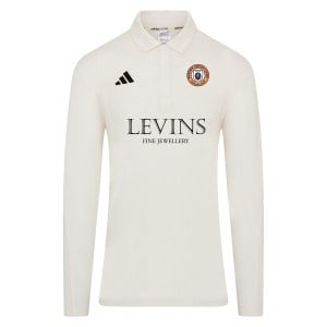 adidas-SS Elite Long-Sleeve Polo Shirt - Ivory/White