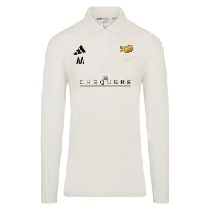 adidas-SS Elite Long-Sleeve Polo Shirt - Ivory/White