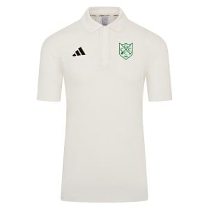 adidas-SS Elite Short Sleeve Cricket Shirt - Ivory/White