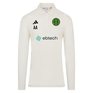 adidas-SS Elite Long-Sleeve Polo Shirt - Ivory/White