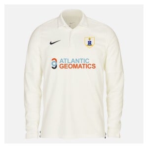 Zelus-Nike Cricket Long Sleeve Game Polo - Sail/Obsidian