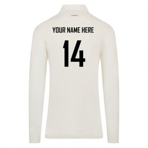 adidas-SS Elite Long Sleeve Cricket Shirt - Ivory/White
