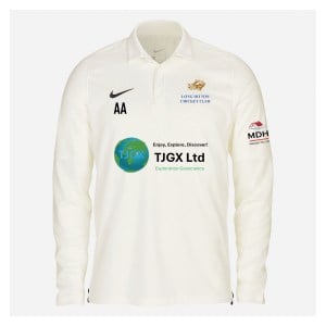 Zelus-Nike Cricket Long Sleeve Game Polo - Sail/Obsidian