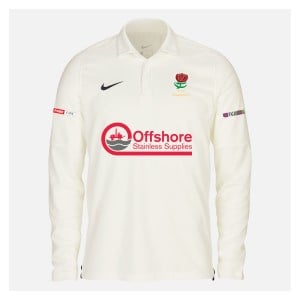Zelus-Nike Cricket Long Sleeve Game Polo - Sail/Obsidian