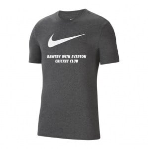 Nike Team Club 20 Swoosh Tee (M) - Charcoal Heather/White