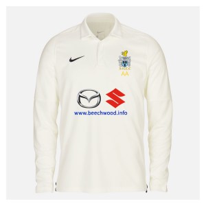 Zelus-Nike Cricket Long Sleeve Game Polo - Sail/Obsidian