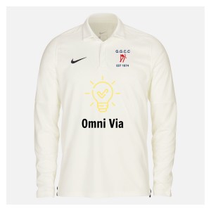 Zelus-Nike Cricket Long Sleeve Game Polo - Sail/Obsidian