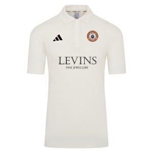 adidas-SS Elite Short Sleeve Cricket Shirt - Ivory/White