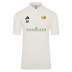 adidas-SS Elite Short Sleeve Cricket Shirt - Ivory/White