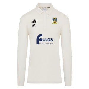 adidas-SS Elite Long-Sleeve Polo Shirt - Ivory/White
