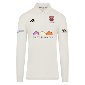 adidas-SS Elite Long-Sleeve Polo Shirt - Ivory/White