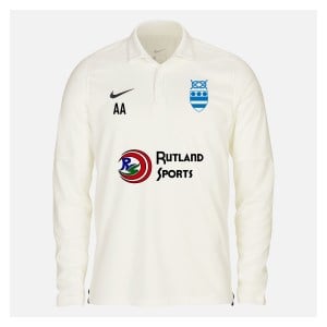 Zelus-Nike Cricket Long Sleeve Game Polo - Sail/Obsidian