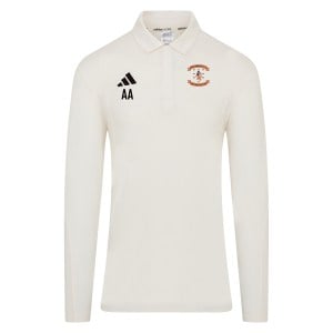 adidas-SS Elite Long-Sleeve Polo Shirt - Ivory/White