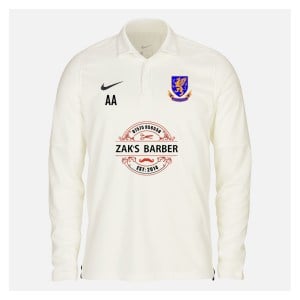 Zelus-Nike Cricket Long Sleeve Game Polo - Sail/Obsidian