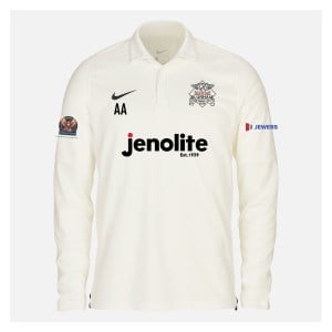 Zelus-Nike Cricket Long Sleeve Game Polo - Sail/Obsidian