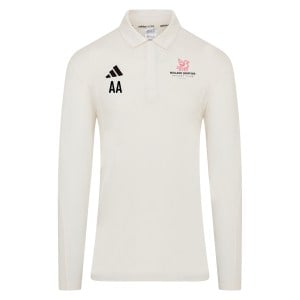 adidas-SS Elite Long Sleeve Cricket Shirt - Ivory/White