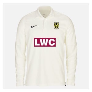 Zelus-Nike Cricket Long Sleeve Game Polo - Sail/Obsidian