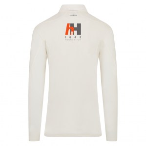 adidas-SS Elite Long Sleeve Cricket Shirt - Ivory/White
