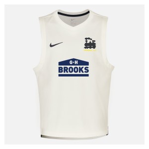 Zelus-Nike Cricket Sleeveless Thermal Top - Sail/Obsidian