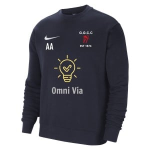 Nike Team Club 20 Fleece Crew Sweatshirt - Obsidian/White/White