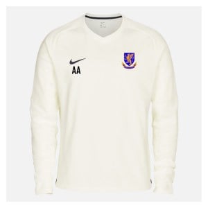 Zelus-Nike Cricket Long Sleeve Thermal Top - Sail/Obsidian