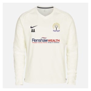 Zelus-Nike Cricket Long Sleeve Thermal Top - Sail/Obsidian