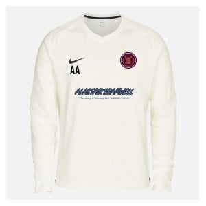 Zelus-Nike Cricket Long Sleeve Thermal Top - Sail/Obsidian