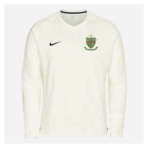 Zelus-Nike Cricket Long Sleeve Thermal Top - Sail/Obsidian