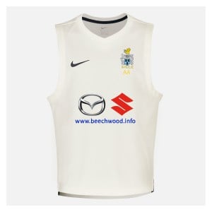 Zelus-Nike Cricket Sleeveless Thermal Top - Sail/Obsidian