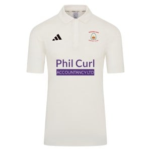 adidas-SS Elite Short Sleeve Cricket Shirt - Ivory/White