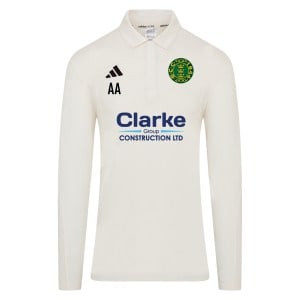adidas-SS Elite Long-Sleeve Polo Shirt - Ivory/White