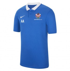 Nike Dri-FIT Park Poly Cotton Polo (M) - Royal Blue/White/White