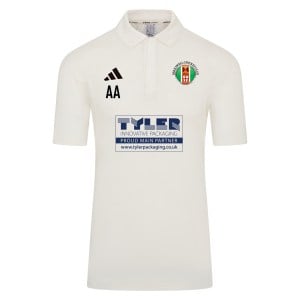 adidas-SS Elite Short Sleeve Cricket Shirt - Ivory/White