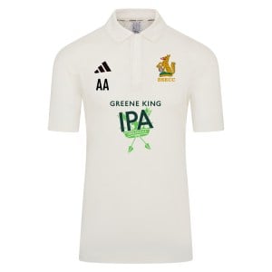 adidas-SS Elite Short Sleeve Cricket Shirt - Ivory/White