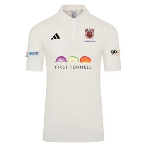 adidas-SS Elite Short Sleeve Cricket Shirt - Ivory/White
