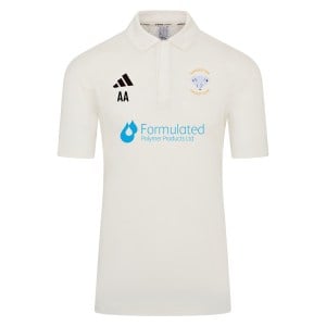 adidas-SS Elite Short Sleeve Cricket Shirt - Ivory/White