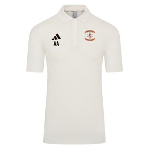 adidas-SS Elite Short Sleeve Cricket Shirt - Ivory/White