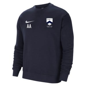 Nike Team Club 20 Fleece Crew Sweatshirt - Obsidian/White/White